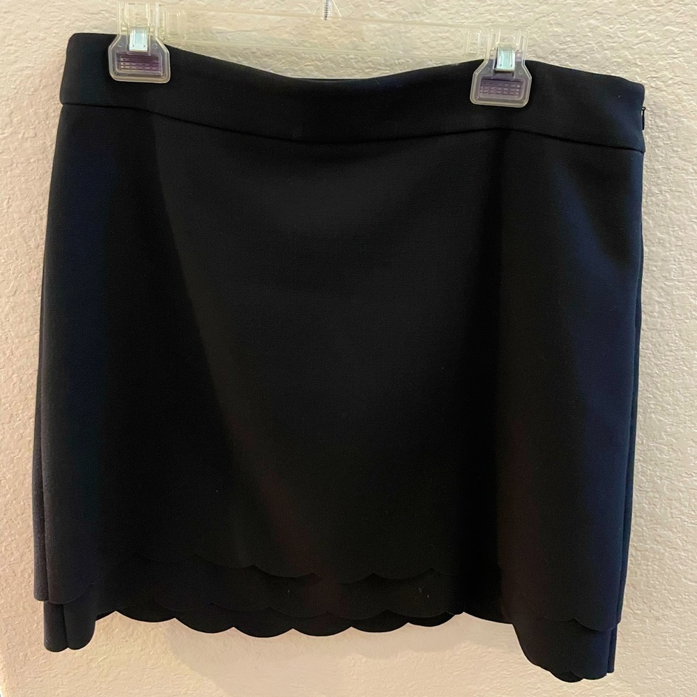 Petite Loft Scalloped Skirt
